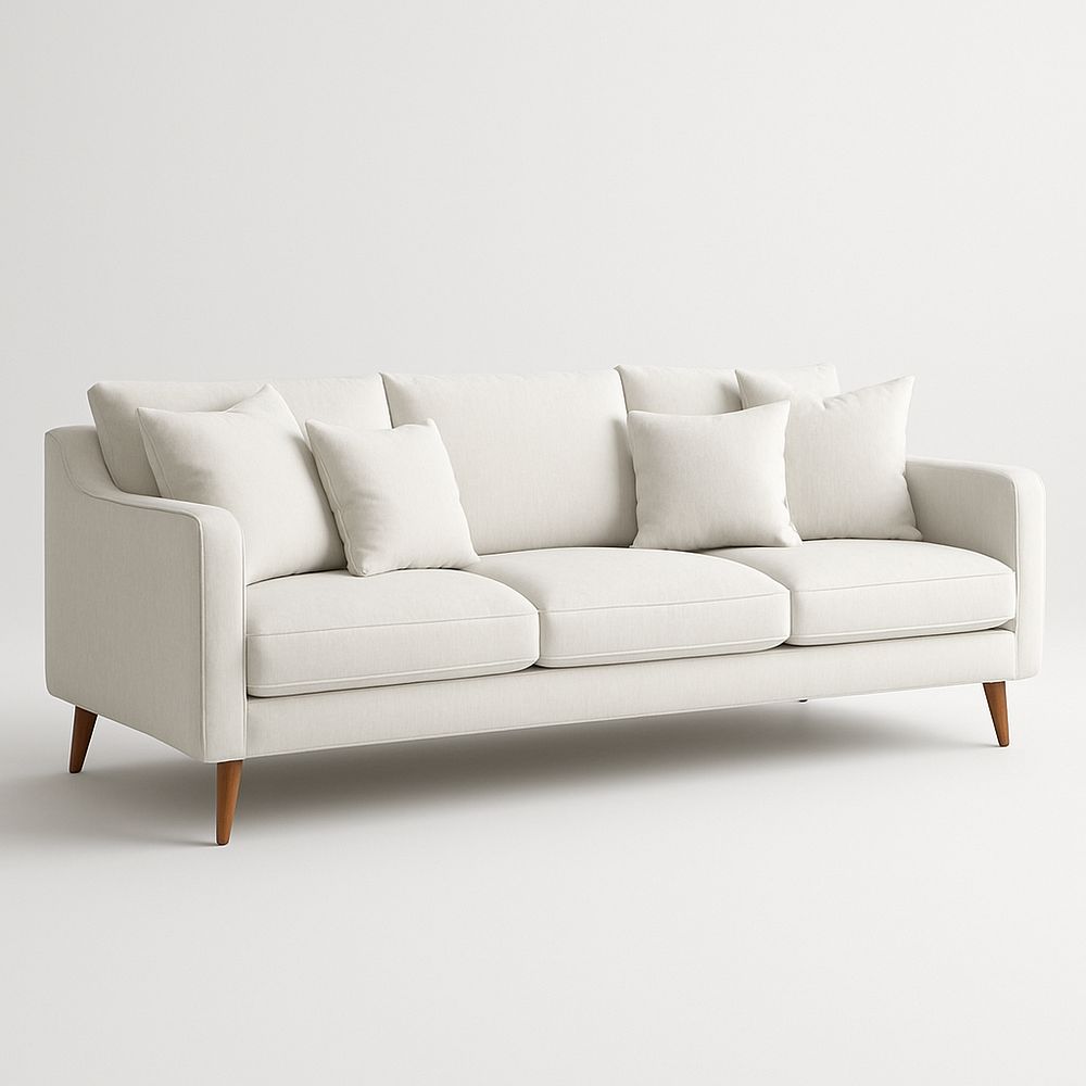 Sofá 3 plazas con cojines desenfundables y respaldo acolchado 200×90×85 cm