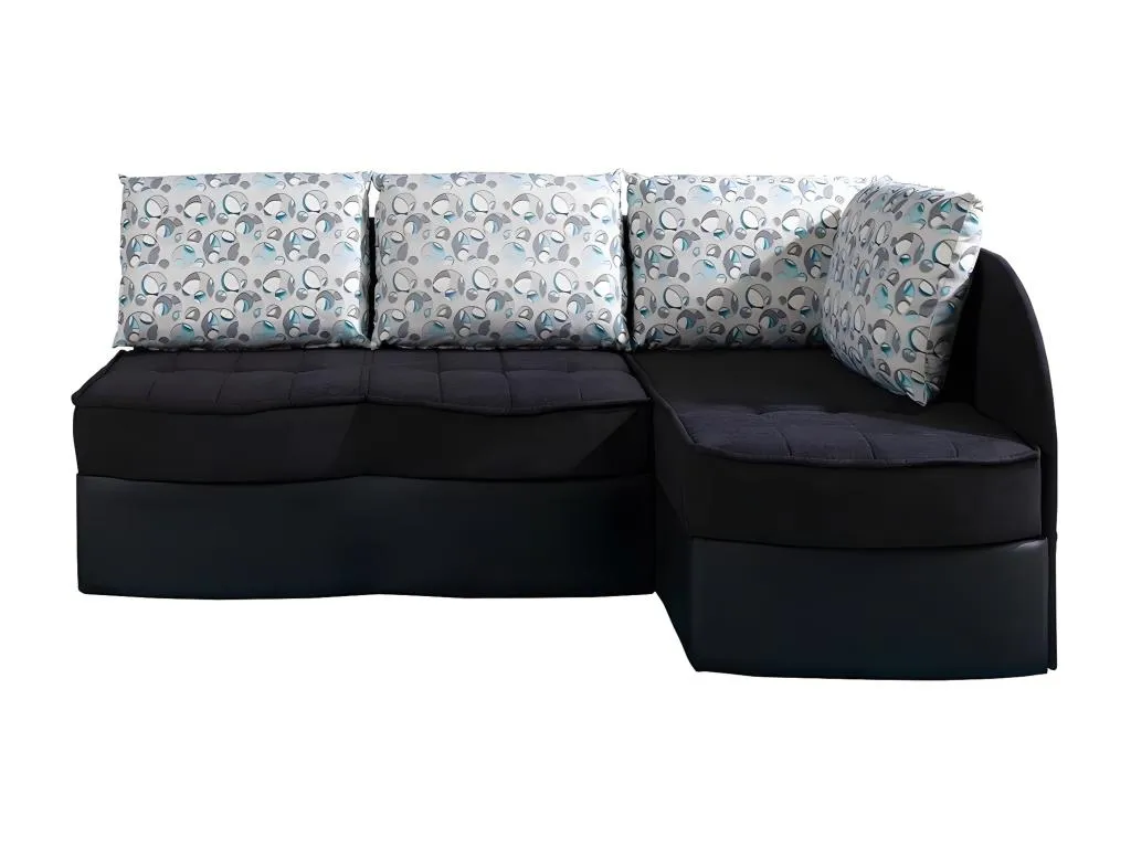 Sofá rinconero Prietocasa 119 Negro Función de descanso Caja de ropa de cama 203x79cm