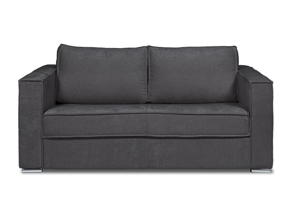 Sofá cama de 4 plazas de apertura rápida de tela texturizada azul petróleo - Somier de láminas anchas de 160 cm - Colchón de 18 cm LORETO
