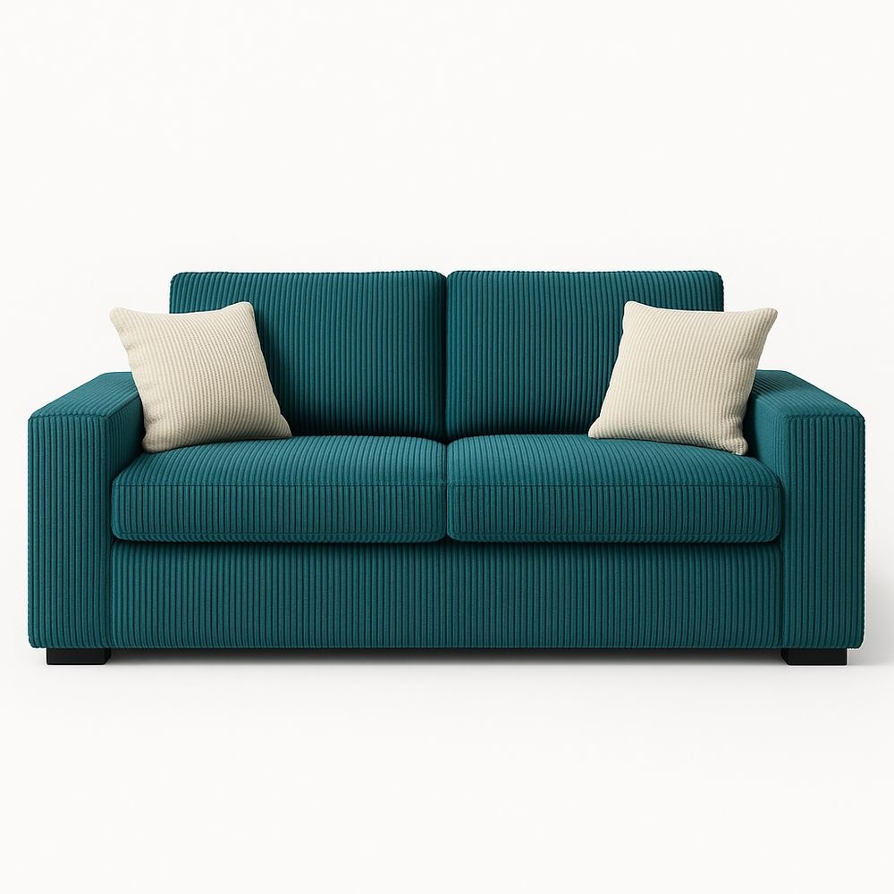 Sofá Moderno para Sala de Estar 2 Plazas con Diseño Elegante en Tela de Terciopelo Azul