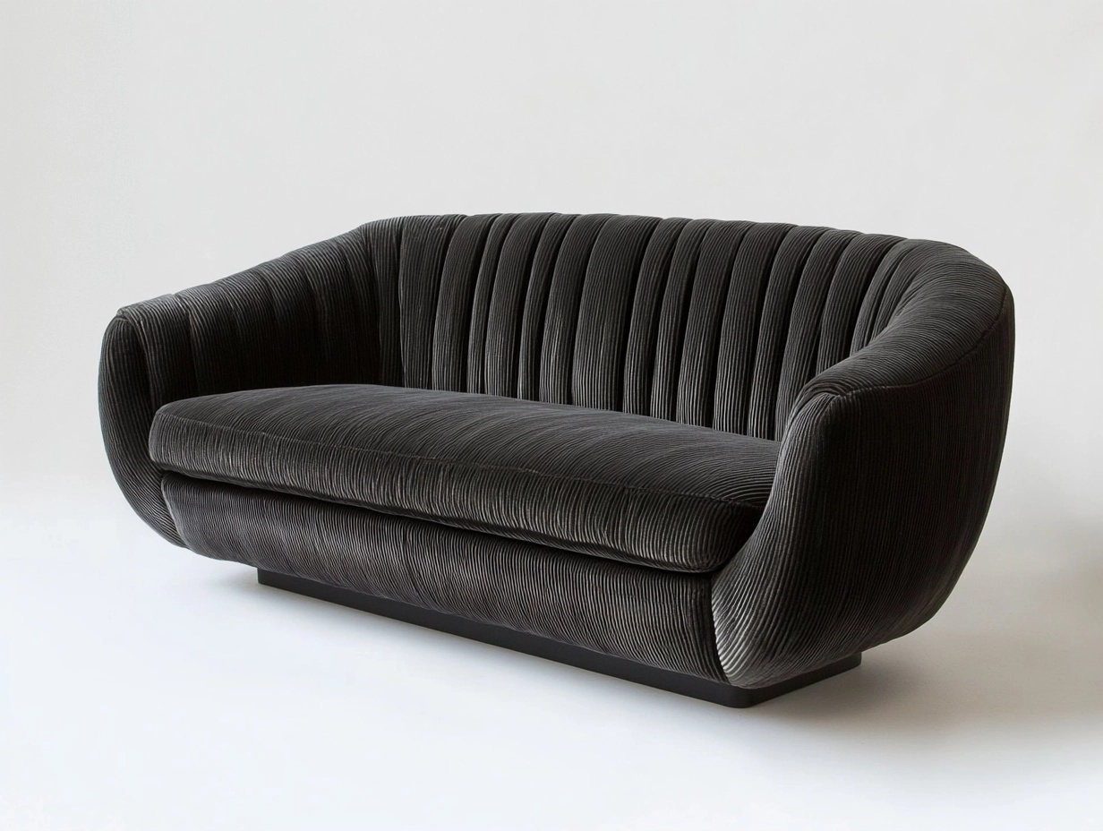 Sofá tapizado gris oscuro de terciopelo moderno de tres plazas para sala de estar elegante y cómoda 220x95x85 cm AB3917973