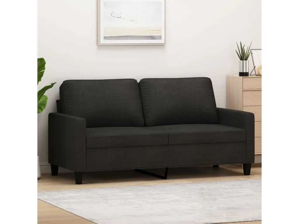 Sofá de 2 plazas de tela negro 140 cm XDUW01738