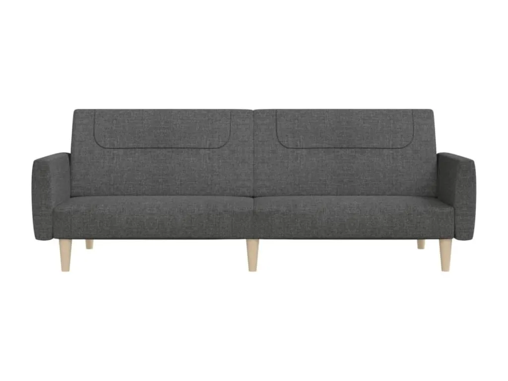 Sofá cama de 2 plazas tela gris oscuro