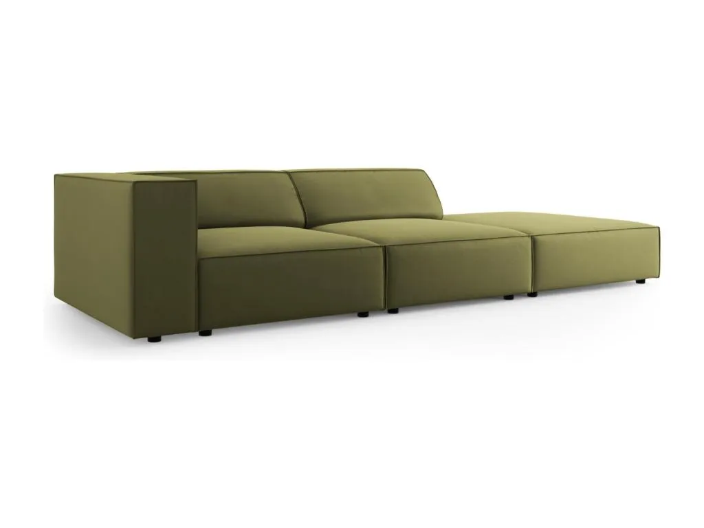 Decocasaes - Sofá derecho Decocasaes 4 plazas de terciopelo verde claro - 262x102x70cm ytmt42373