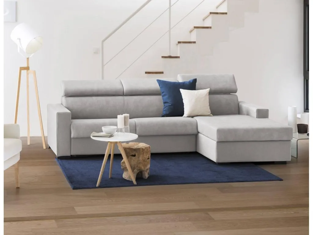 Sofa cama Casabellaes Sofá de esquina Made in Italy Sofá con apertura giratoria con Contenedor Izquierdo Península con reposabrazos delgados 18242FHRH