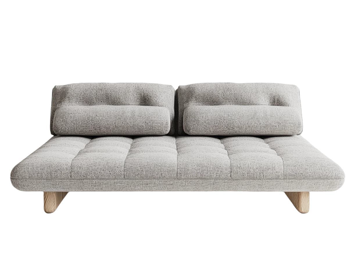 Sofá cama gris claro texturizado madera tapizado rectangular 180x100 cm