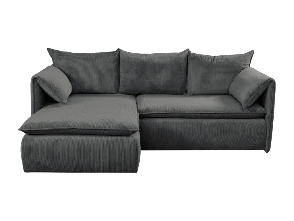 Sofá cama rinconera izquierda de terciopelo gris oscuro Vivircalido iyot30880