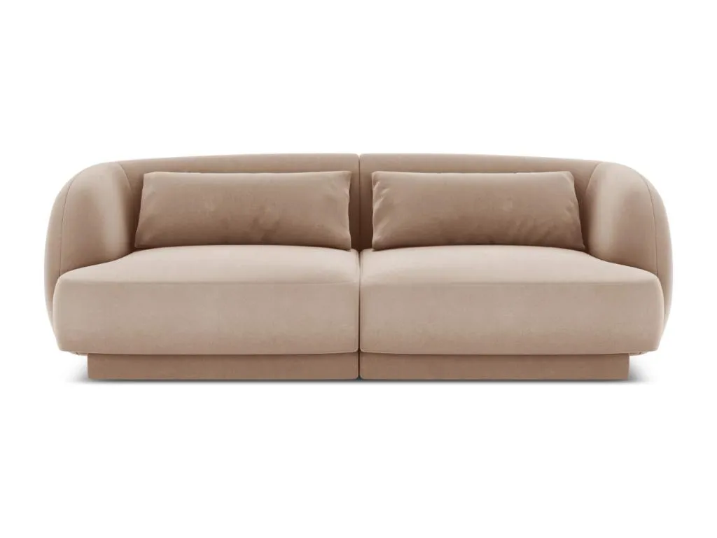 Decounico - Sofá Decounico 2 plazas de terciopelo beige - 180x90x70cm