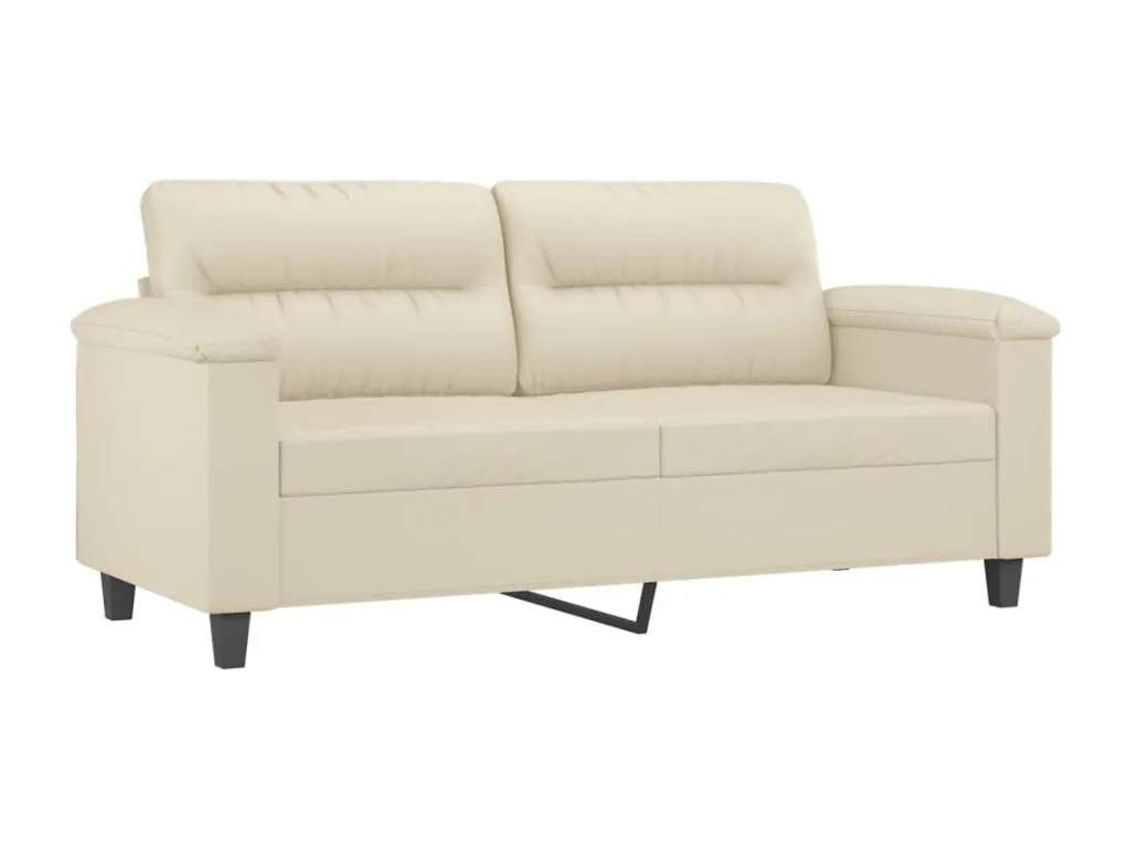Sofá de 2 plazas de cuero sintético color crema 140 cm magg94748
