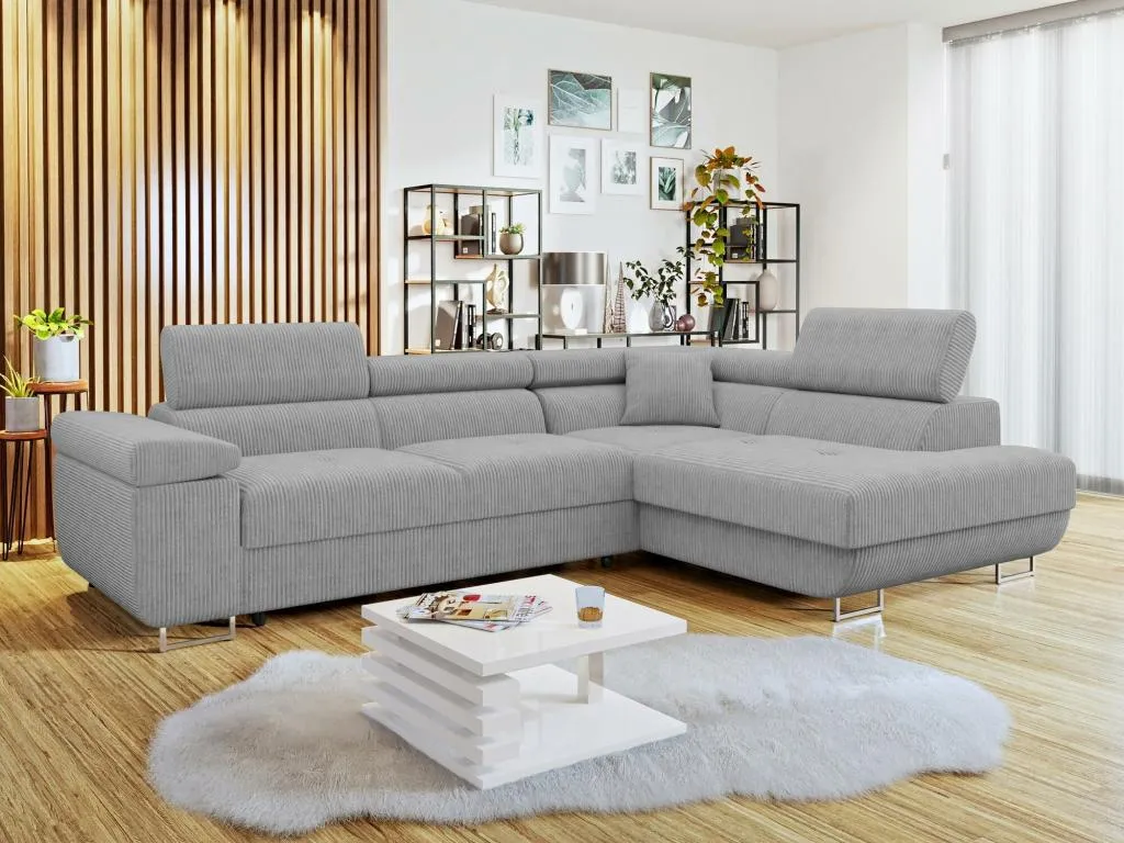 Sofá rinconero Habitarluz S100 Gris Función de descanso Caja de ropa de cama 274x203cm 39201WSHT