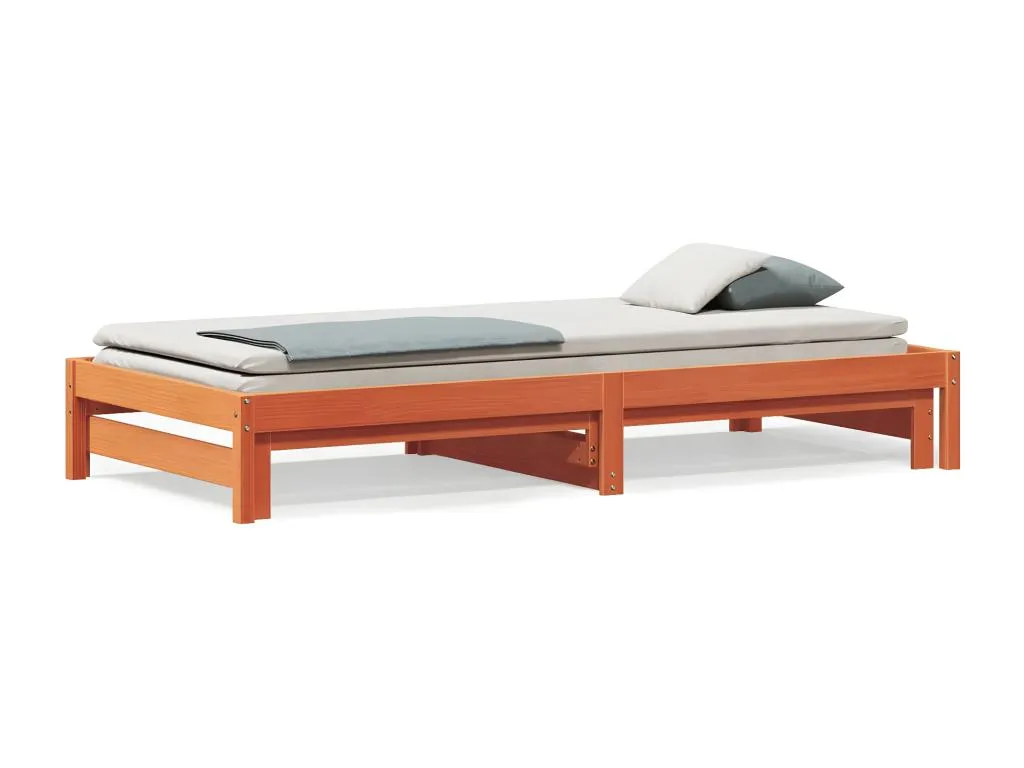 Sofá cama Alkihogares maciza de Alkihogares marrón cera 90x200 cm