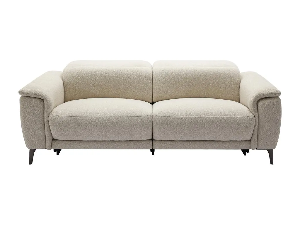 Sofá de 3 plazas reclinable eléctrico de tela texturizada beige Boverdeco