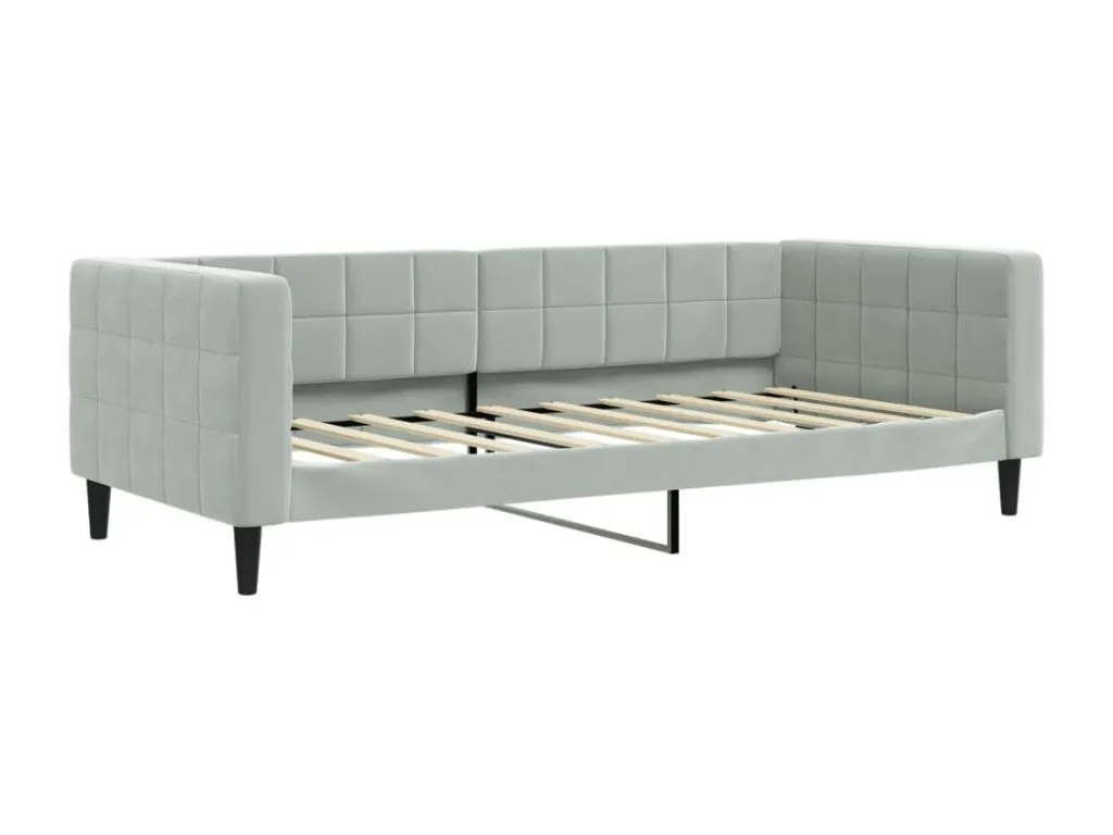 Sofá cama terciopelo gris claro 90x190 cm SWMD80384