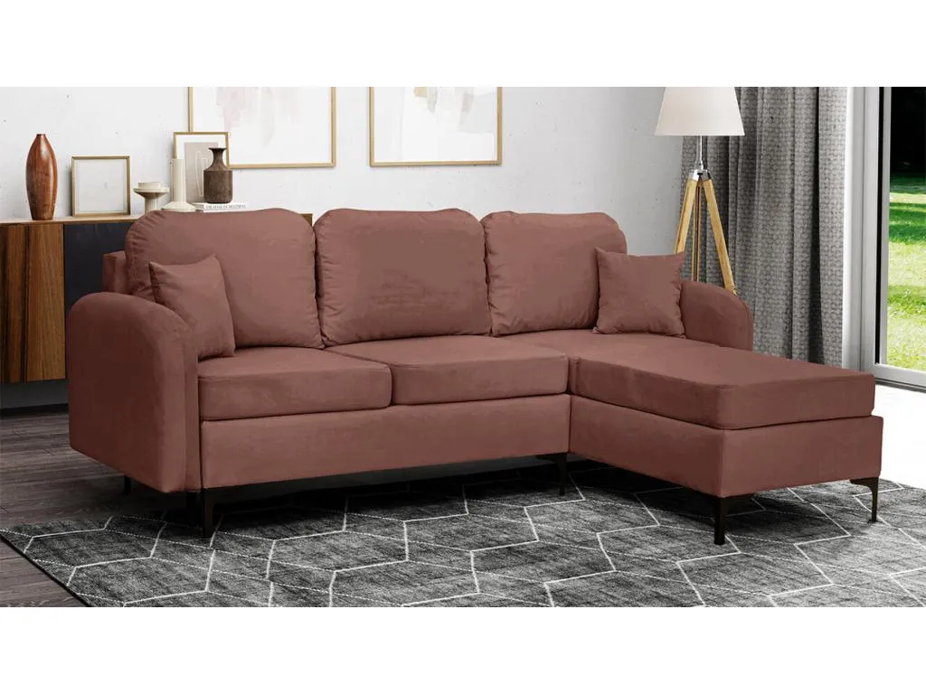 Sofá rinconero Micasacool A103 Rojo Función de descanso Caja de ropa de cama 225x172x96cm