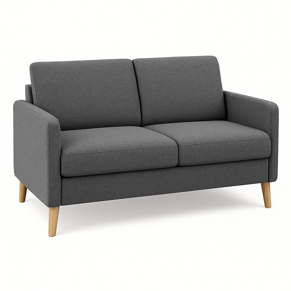 Sofá 2 plazas Gris Tela Poliéster 150x85x80 cm