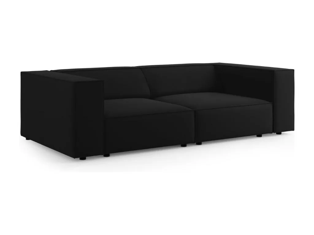 Decocasaes - Sofá Decocasaes 3 plazas de terciopelo negro - 204x102x70cm 97578ucco