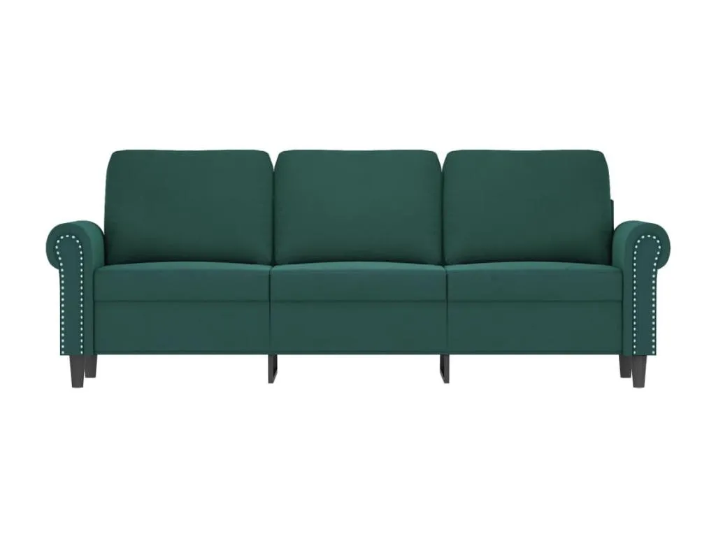 Sofá de 3 plazas terciopelo verde oscuro 180 cm cooi50292