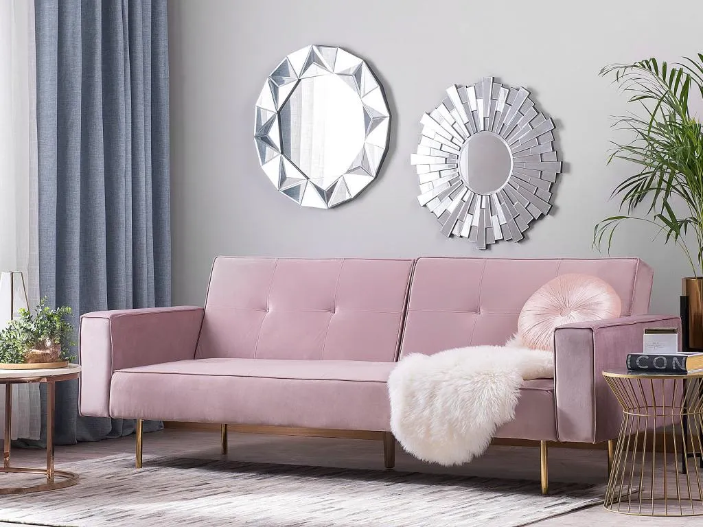 Sofá cama Francomuebleses Rosa Terciopelo