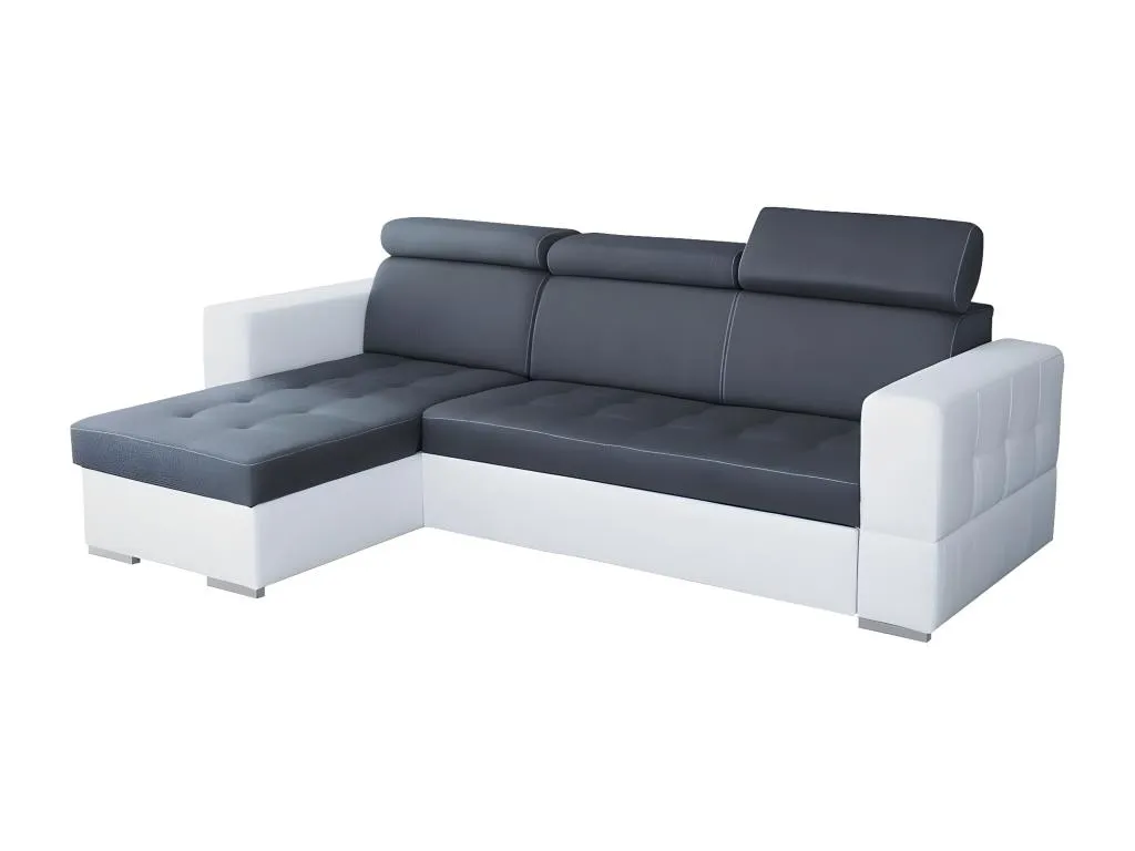Sofá rinconero Nidovia 106 gris con función de descanso y caja de ropa de cama 265x175x101 cm. zoj1700883
