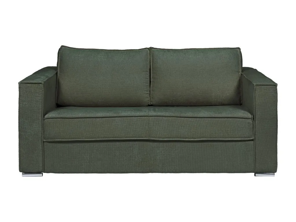 Sofá cama de 4 plazas de apertura rápida de tela texturizada verde - Somier ancho de 160 cm - Colchón de 22 cm Mobtrendy nooi12777