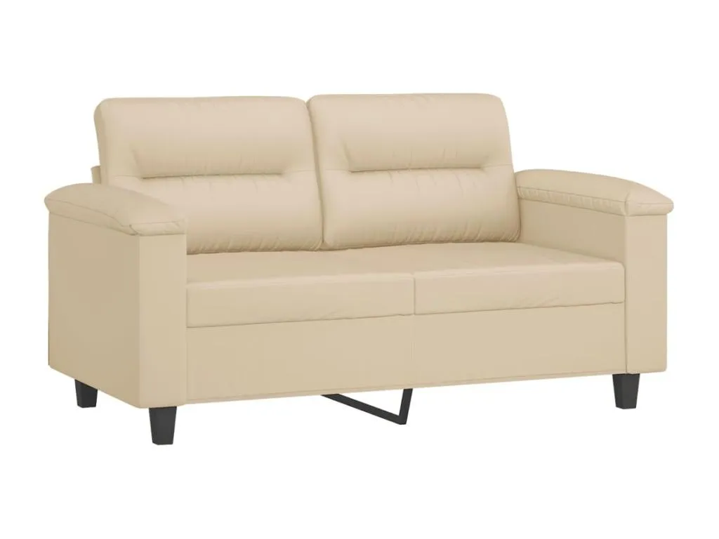 Sofá de 2 plazas de tela de microfibra color crema 120 cm lwlh74734