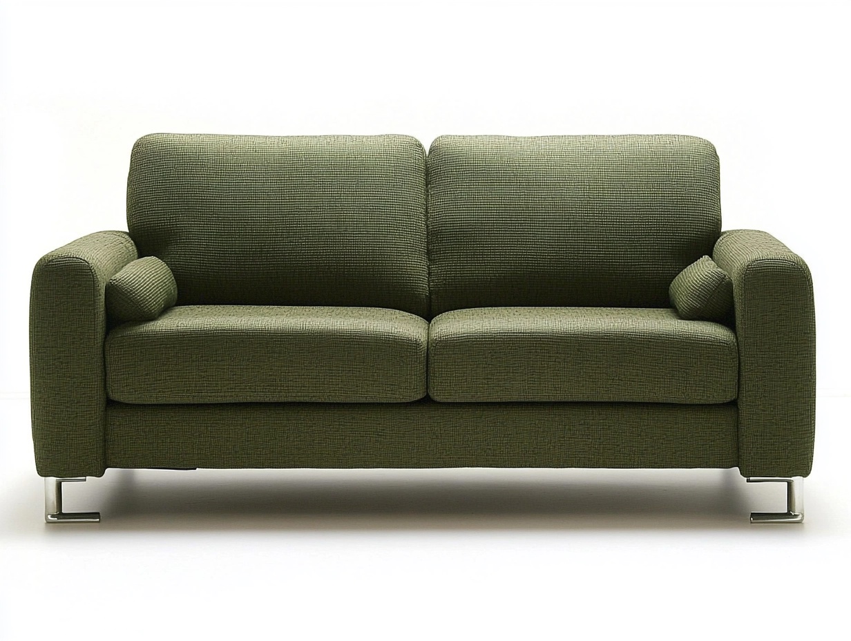 Sofá moderno de tela verde oliva de 2 plazas para sala de estar con estructura metálica 180x90x85 cm au8953278