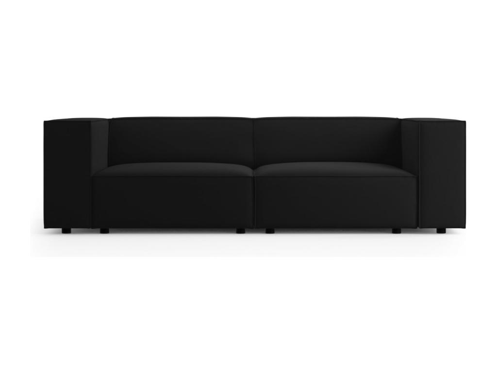 Decocasaes - Sofá Decocasaes 3 plazas de terciopelo negro - 204x102x70cm 97578ucco