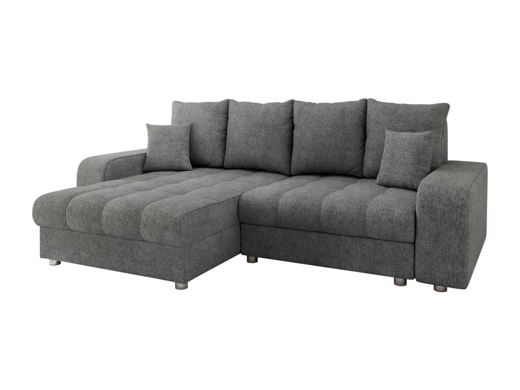 Sofá rinconero Sanford 102, Gris, Función de descanso, Caja de ropa de cama, 250x166x94cm