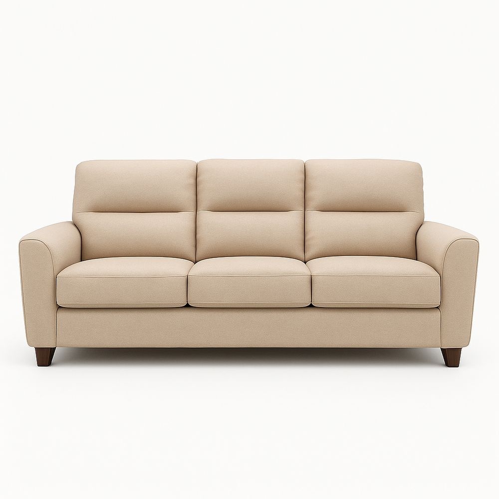 Sofá 3 plazas beige de poliéster 210cm