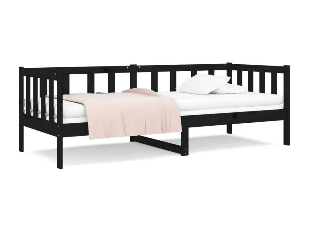 Sofá cama negro 80x200 cm Decoencanto maciza de Decoencanto