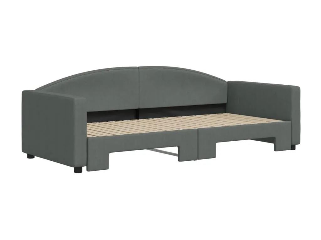 Sofá cama con cama Hogarmini tejido gris oscuro 90x200 cm noin70667