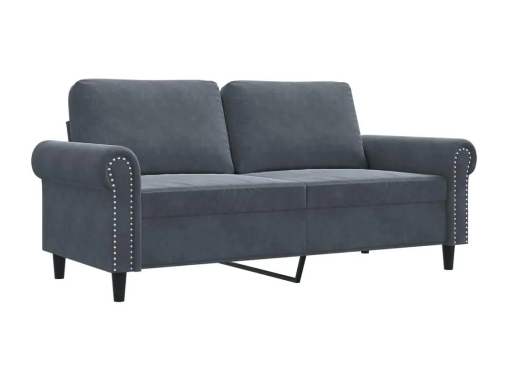 Sofá de 2 plazas de terciopelo gris oscuro 140 cm wjye97916