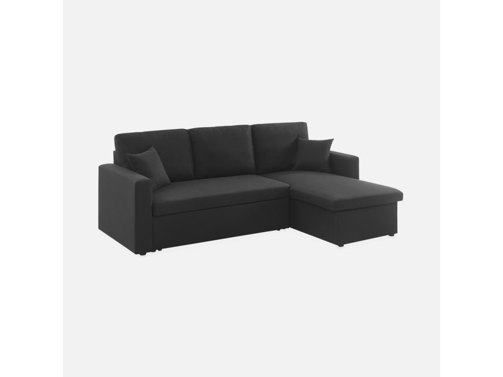 Sofá cama esquinero de 3 plazas negro