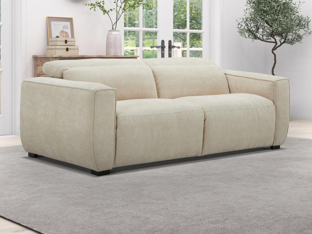 Sofá 3 plazas relax eléctrico en tela beige