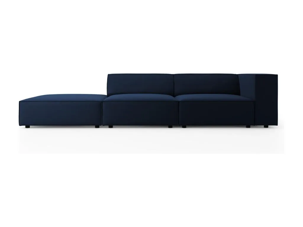 Sofá izquierdo de terciopelo azul 4 plazas - 262x102x70 cm - Biocasahogar EH9108183