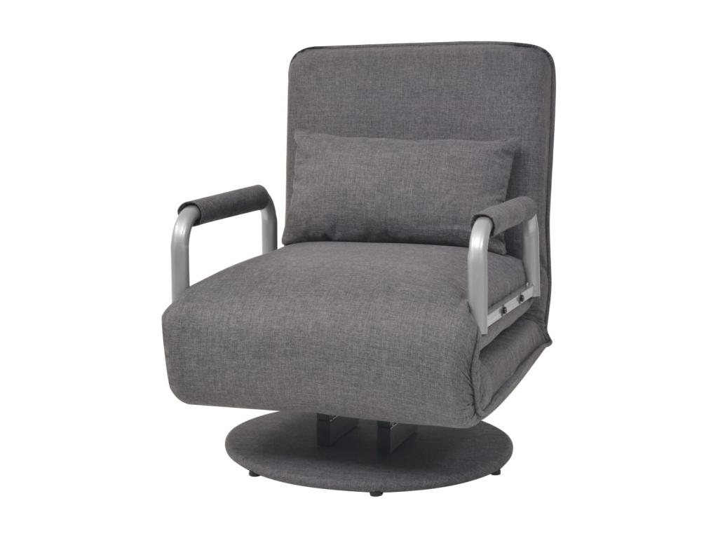 Silla giratoria y sofá cama Joliven gris oscuro