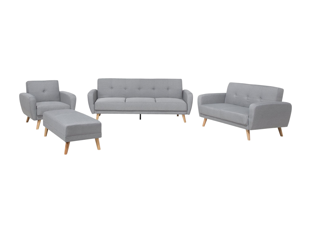 Conjunto de sala de eJoliven 8 plazas con reposapiés gris claro