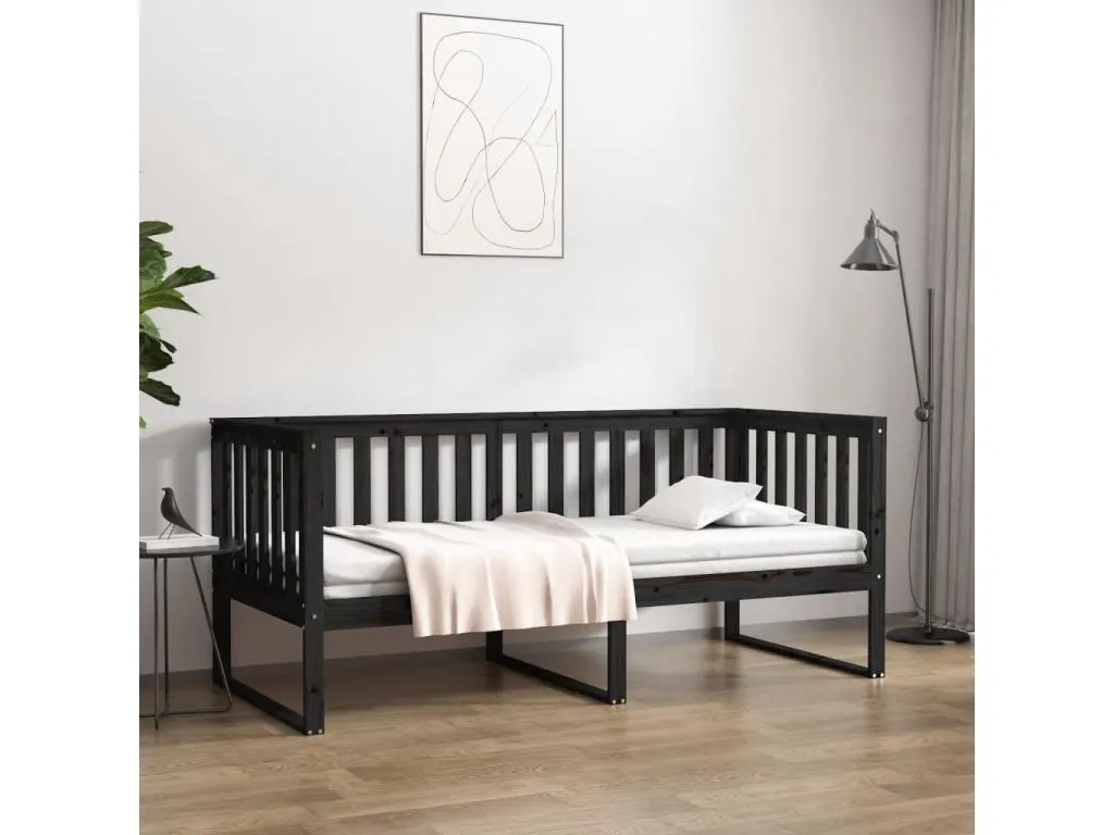 Sofá cama de Vivircalido maciza de Vivircalido negro 100x200 cm 23229mkje