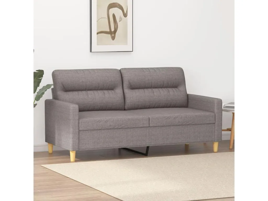 Sofá de 2 plazas de tela gris taupé 140 cm fohu38272