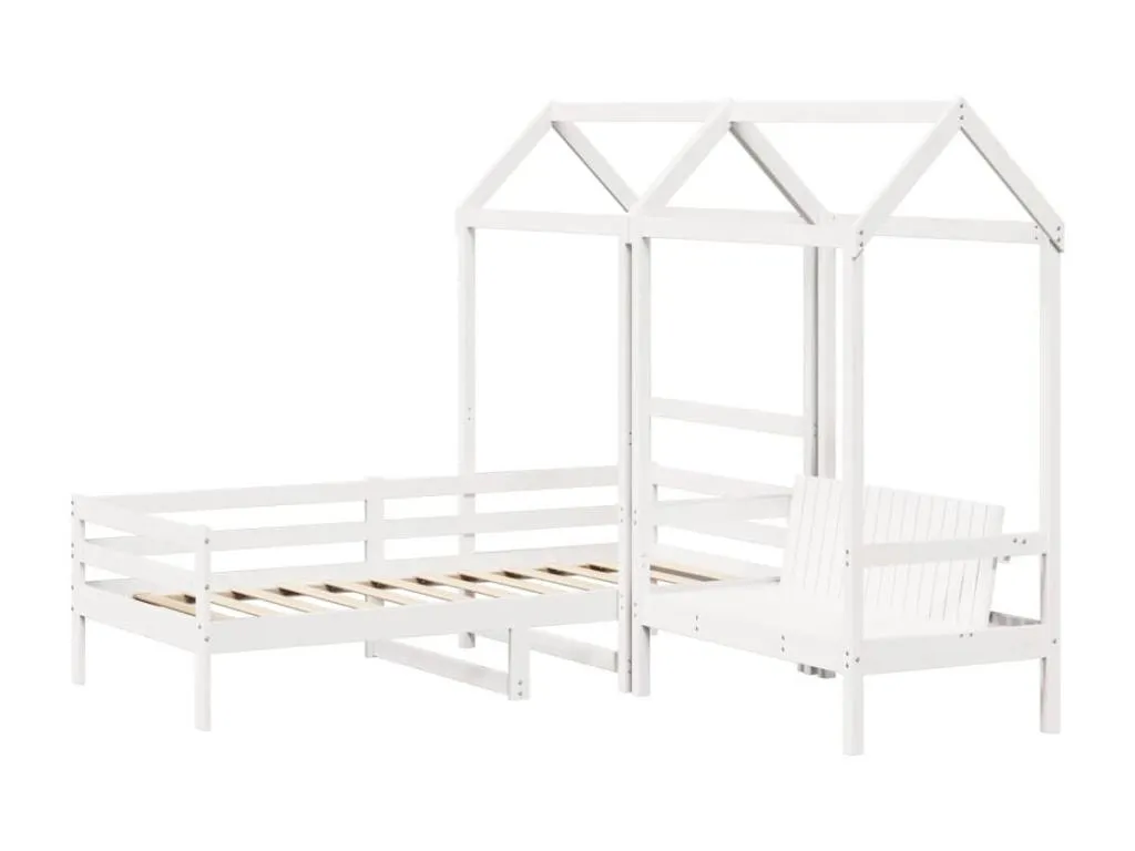 Set de sofá cama y banco con techo Hogarsens blanco 90x200 cm