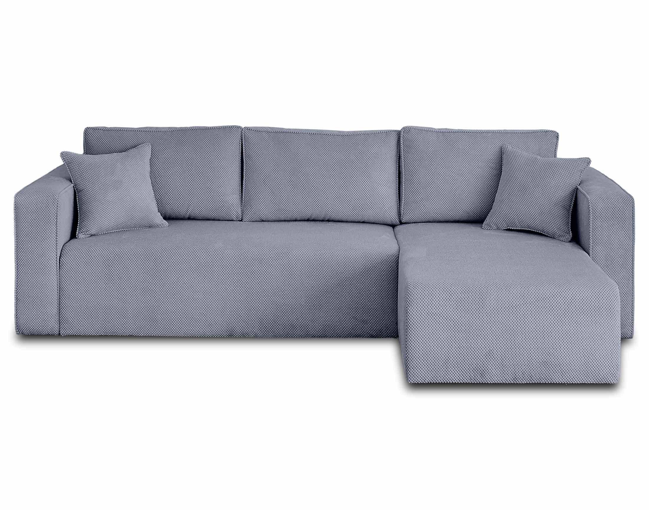 Sofá de esquina reversible convertible de 4 plazas en terciopelo texturizado azul fo2097x2