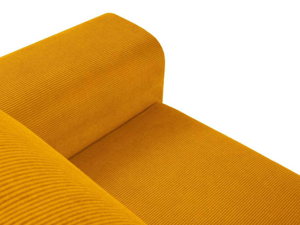 Nidolux- Sofá cama esquinero izquierdo con baúl de almacenaje 4 plazas de pana amarillo- 241x145x88cm