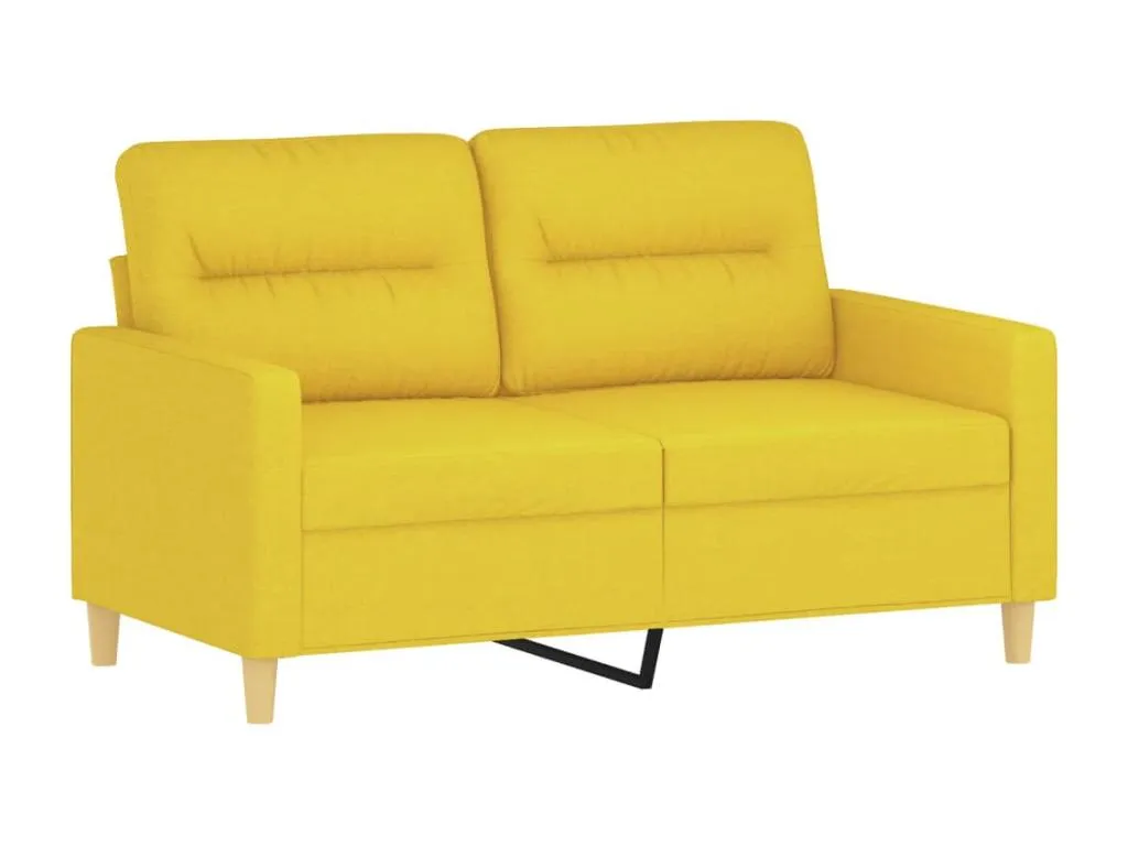 Sofá de 2 plazas de tela amarillo claro 120 cm DSOO36491