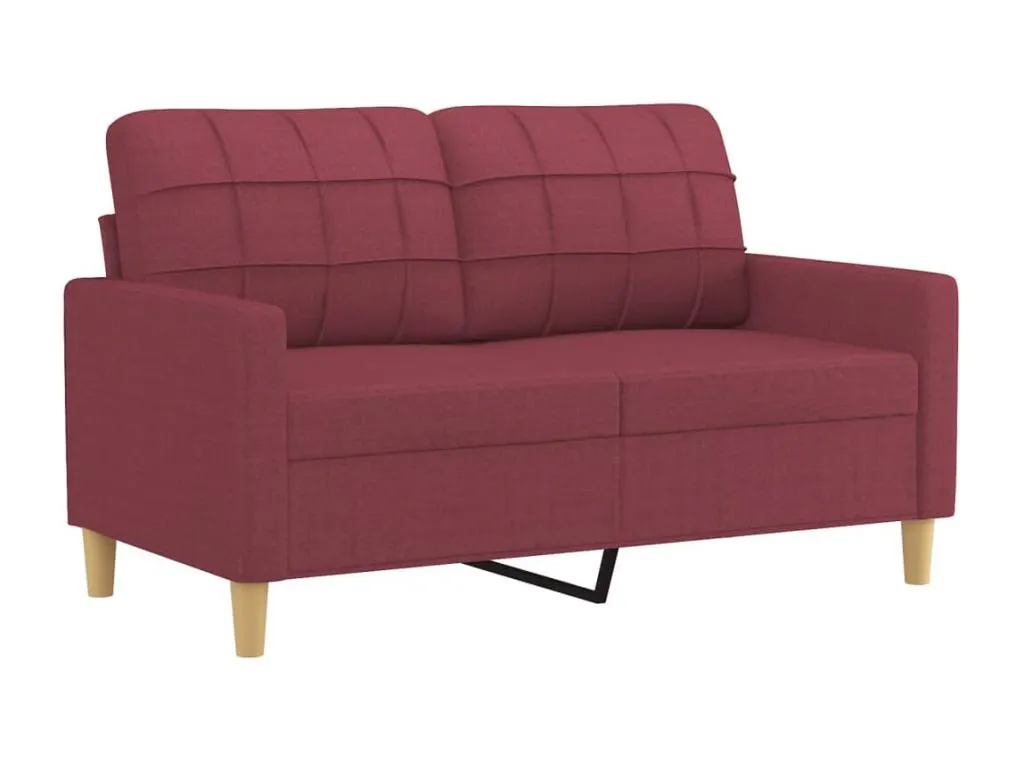 Sofá de 2 plazas de tela rojo tinto 120 cm