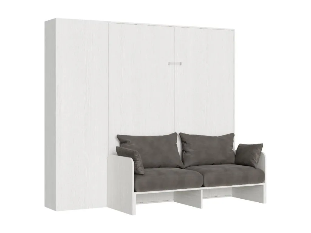 Mueble cama de 120x190 cm con sofá y columna de almacenaje de Vivircalido blanca Vivircalido-Color Microfibra 03 ldfo65224