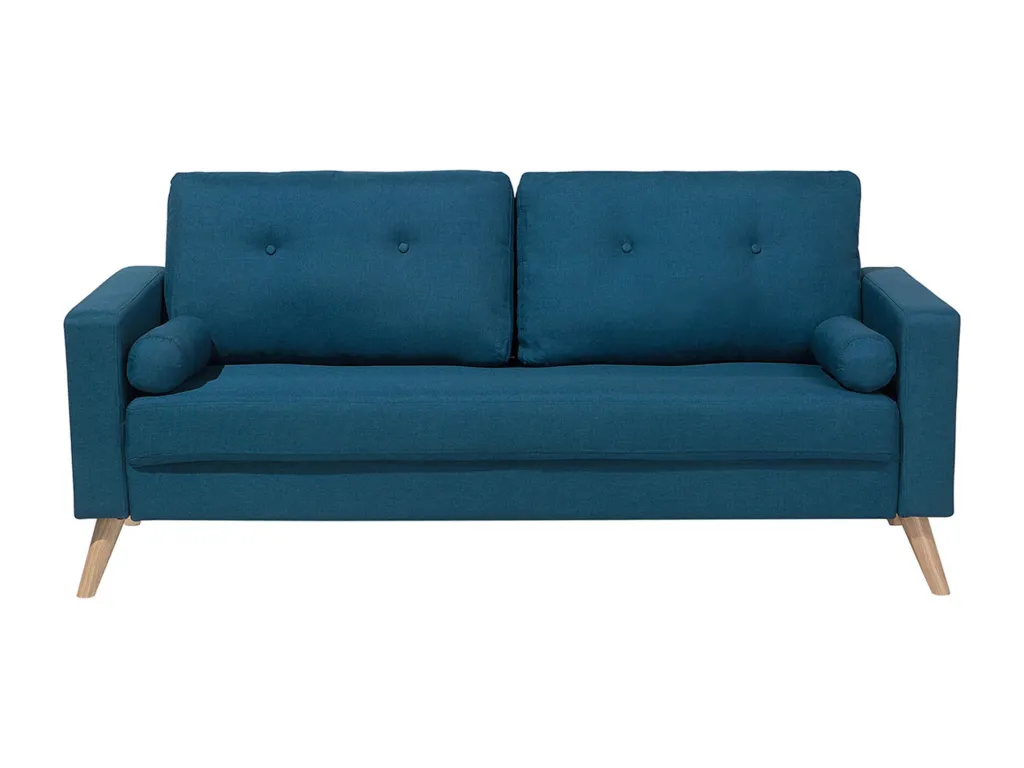 Sofá 2 plazas tapizado azul Banakdecoracion 03598ZBDQ