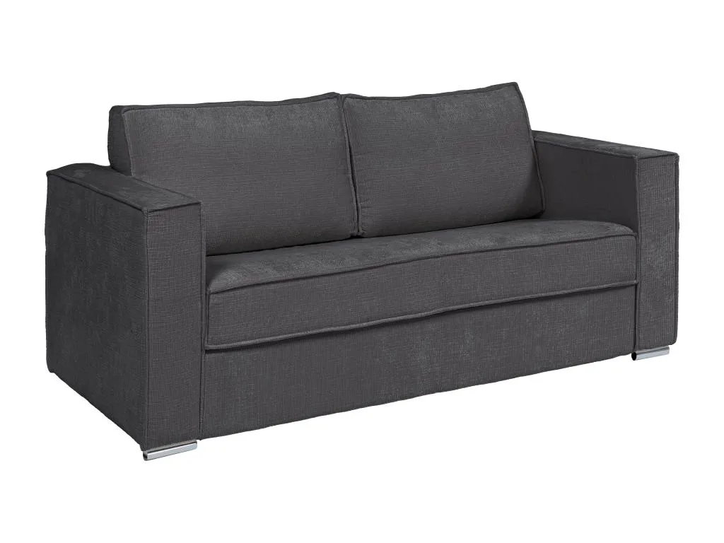 Sofá cama de 3 plazas de apertura rápida de tela texturizada azul petróleo - Cama de 140 cm - Colchón de 22 cm Andreuworldcasa