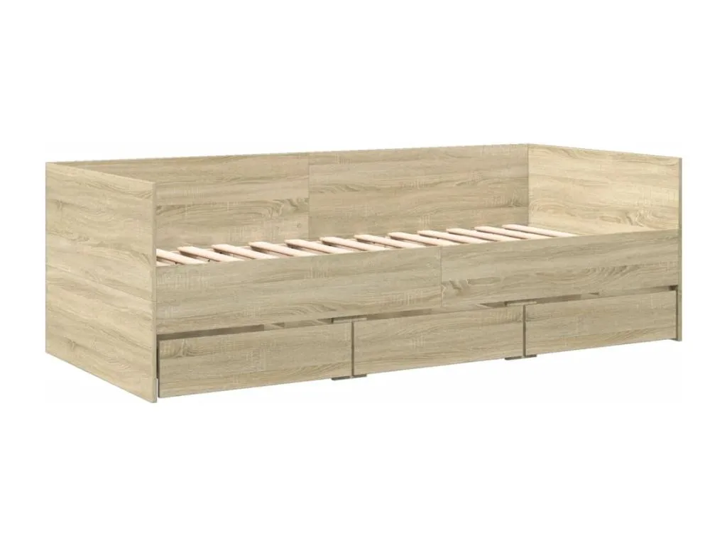 Sofá cama con cajones sin colchón Banakdecoracion 75x190 cm 27827EVGG