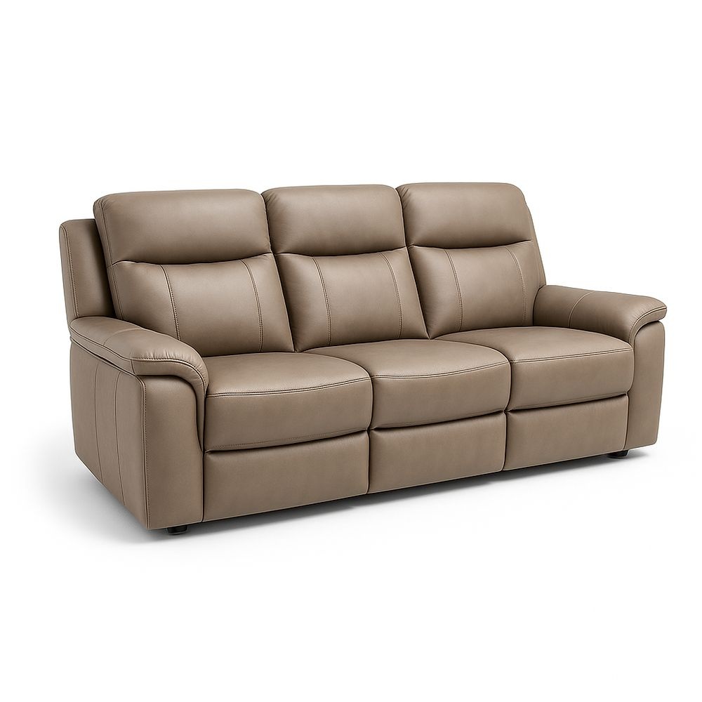 Sofá de 3 plazas en cuero sintético con estructura de madera 200x90x100cm