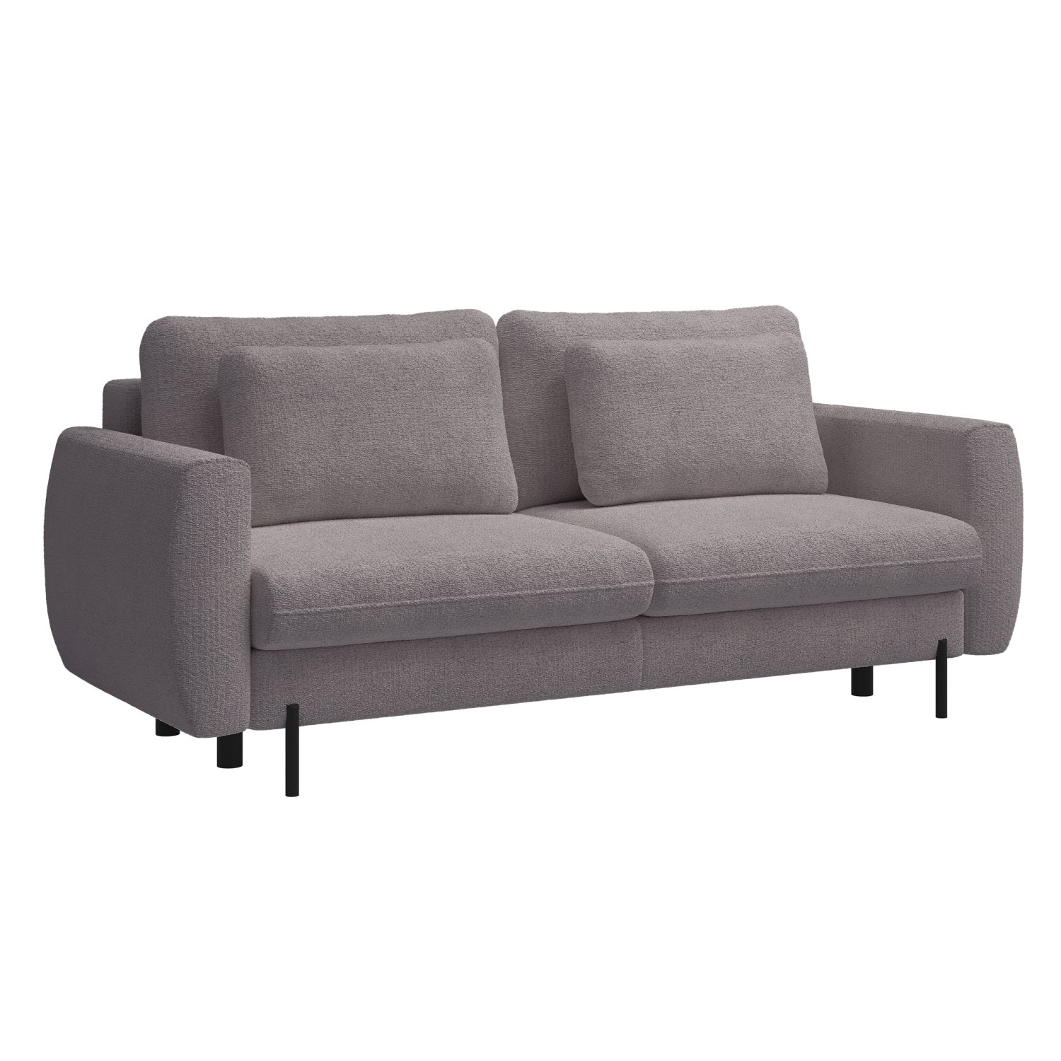 Sofá convertible de 3 plazas en tela chenilla color gris claro, impermeable wy4969s5